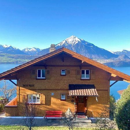 Chalet Egglen "Typical Swiss House, Best Views, Private Jacuzzi" Sigriswil Dış mekan fotoğraf