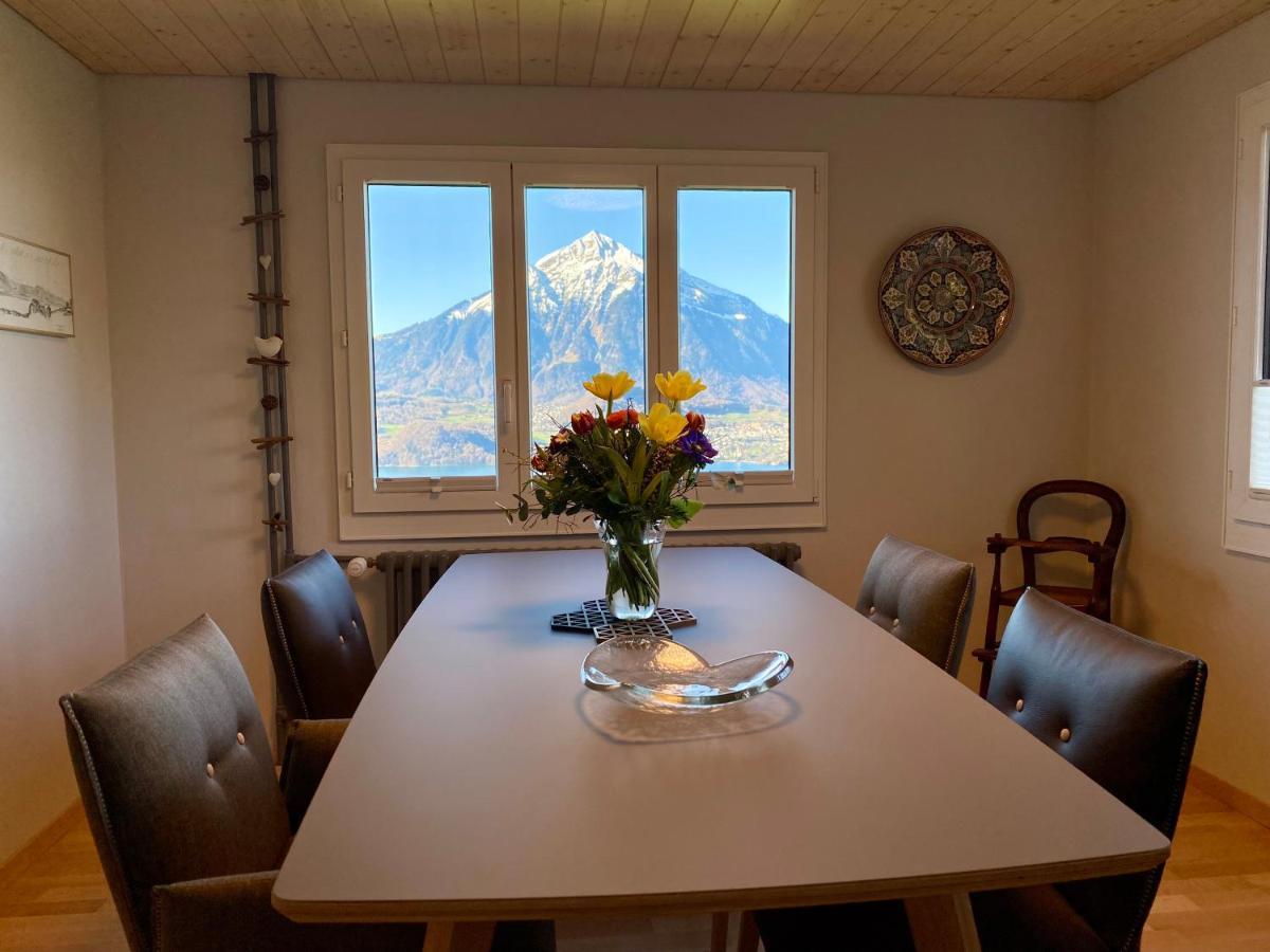 Chalet Egglen "Typical Swiss House, Best Views, Private Jacuzzi" Sigriswil Dış mekan fotoğraf