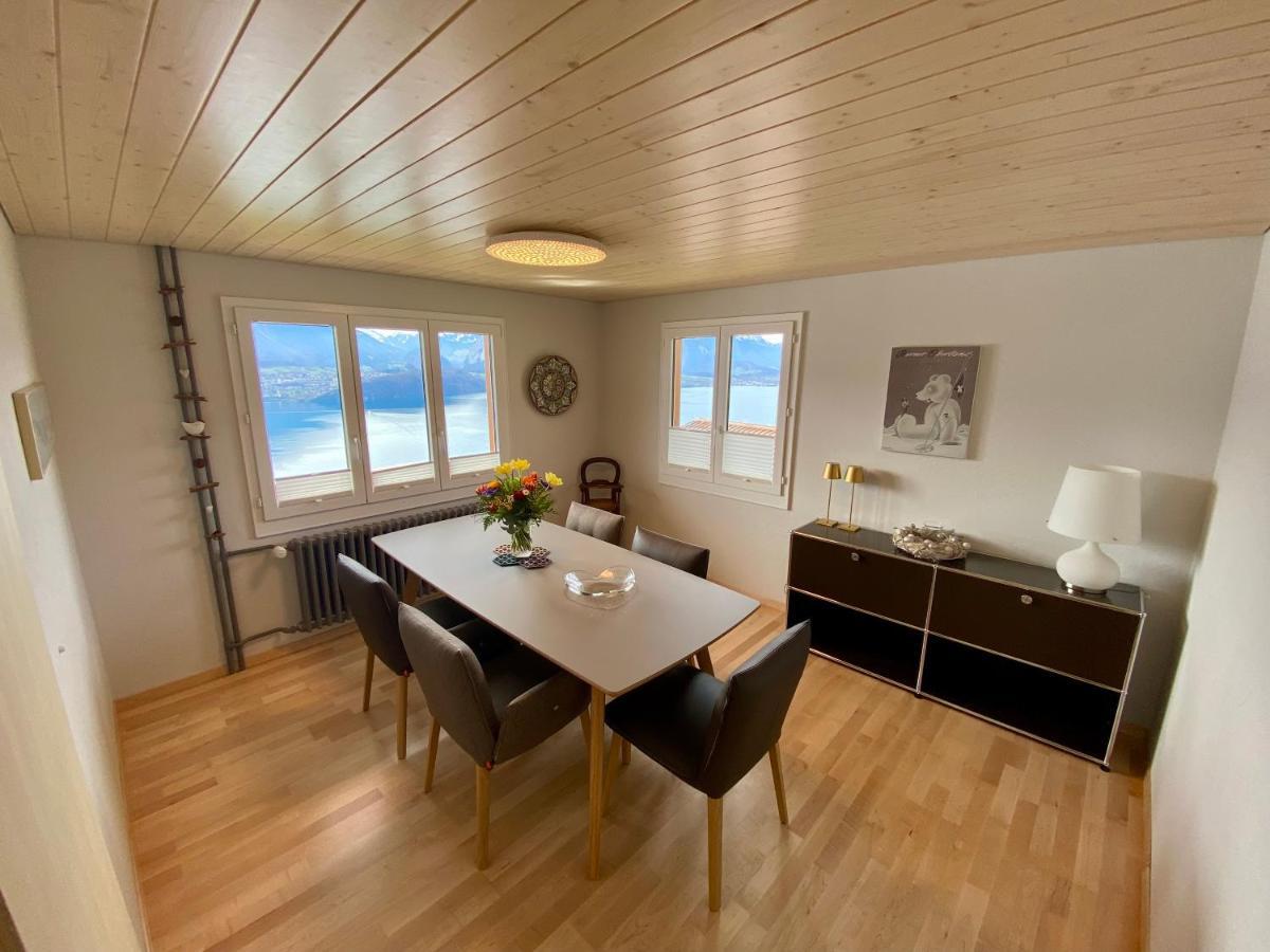 Chalet Egglen "Typical Swiss House, Best Views, Private Jacuzzi" Sigriswil Dış mekan fotoğraf