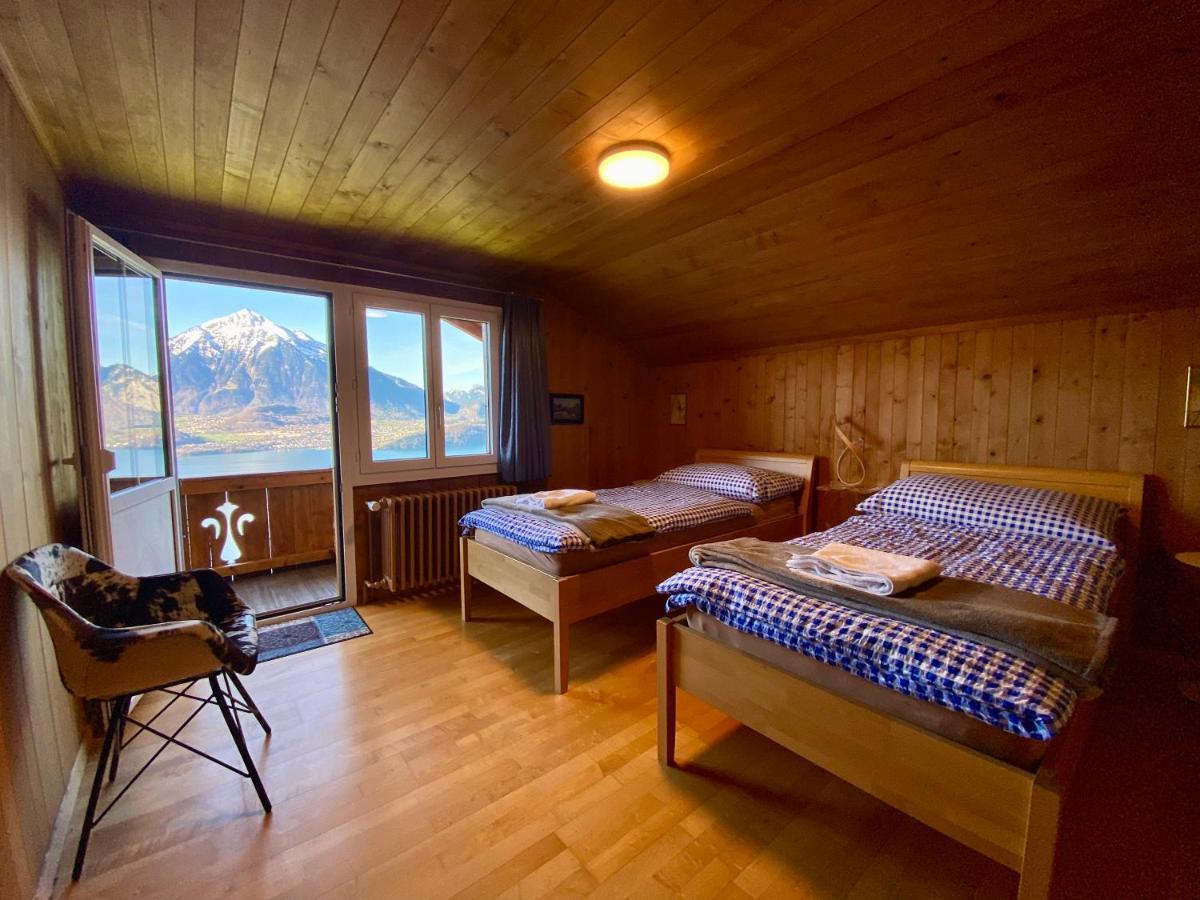 Chalet Egglen "Typical Swiss House, Best Views, Private Jacuzzi" Sigriswil Dış mekan fotoğraf