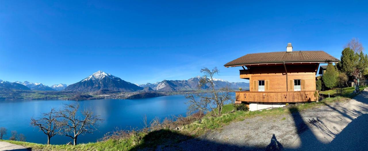 Chalet Egglen "Typical Swiss House, Best Views, Private Jacuzzi" Sigriswil Dış mekan fotoğraf