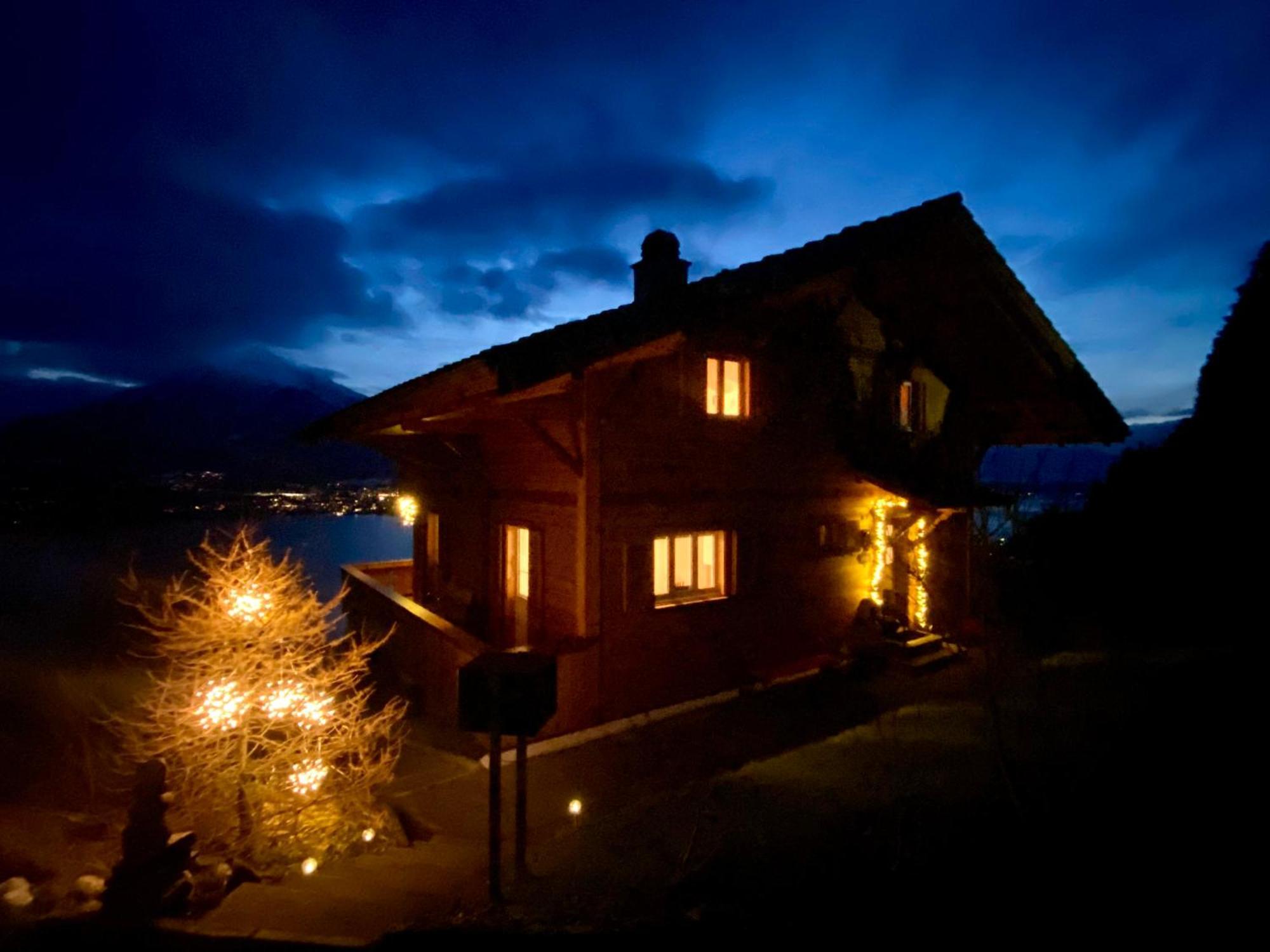 Chalet Egglen "Typical Swiss House, Best Views, Private Jacuzzi" Sigriswil Dış mekan fotoğraf