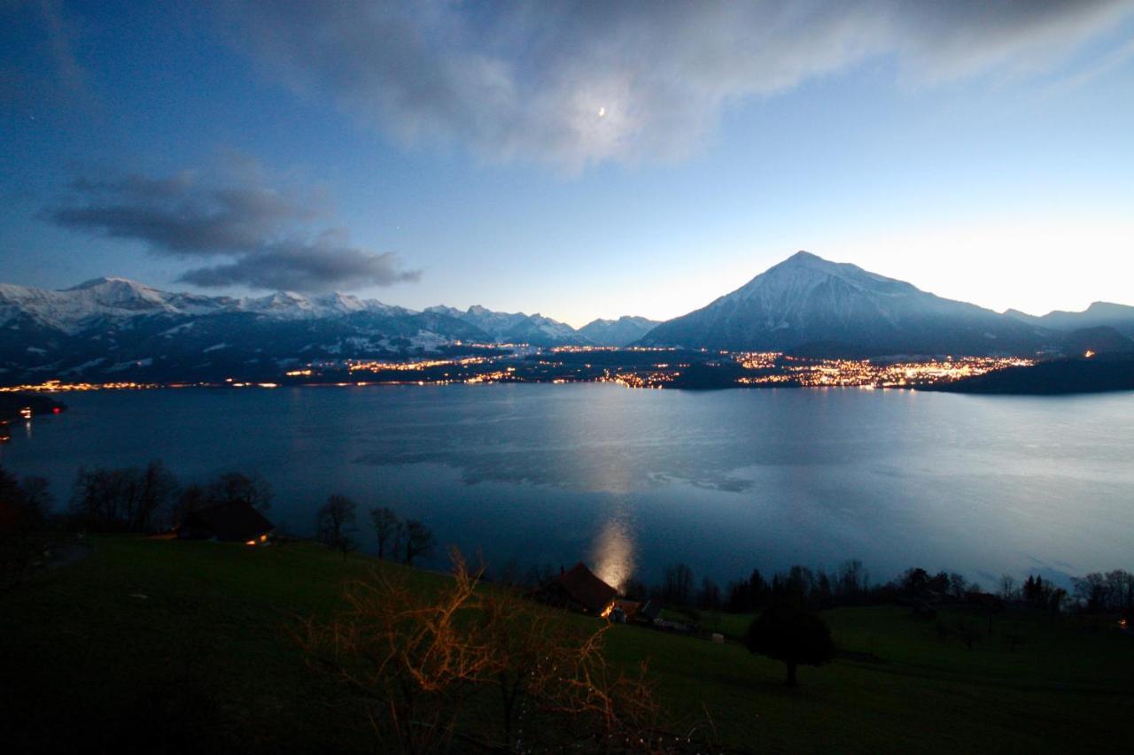 Chalet Egglen "Typical Swiss House, Best Views, Private Jacuzzi" Sigriswil Dış mekan fotoğraf